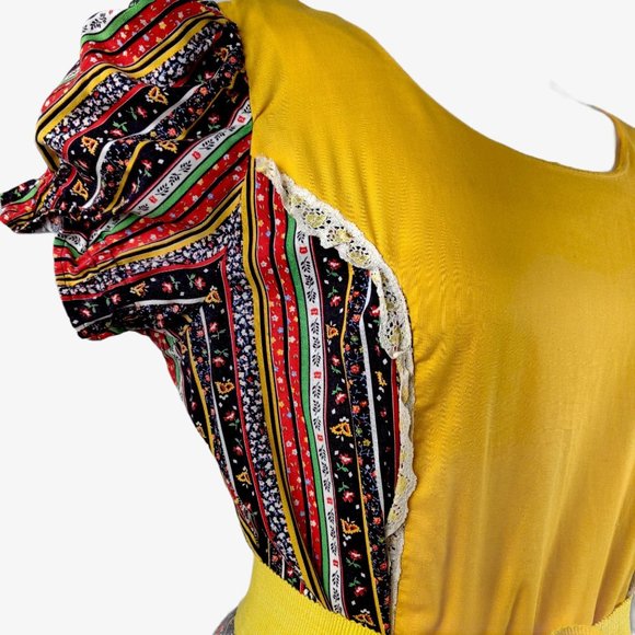 Vintage 1960s Folk Dress Square Dance Western M/L - Picture 8 of 14